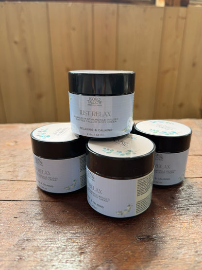 "Just Relax" Magnesium infused Tallow cream