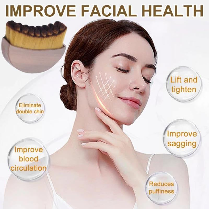 New Ergonomically Design Lymphatic Contour Face Brush, Dry Brushing Face Brush, Lymphatic Drainage Massager for Face, Chin & Jawline Sculpting