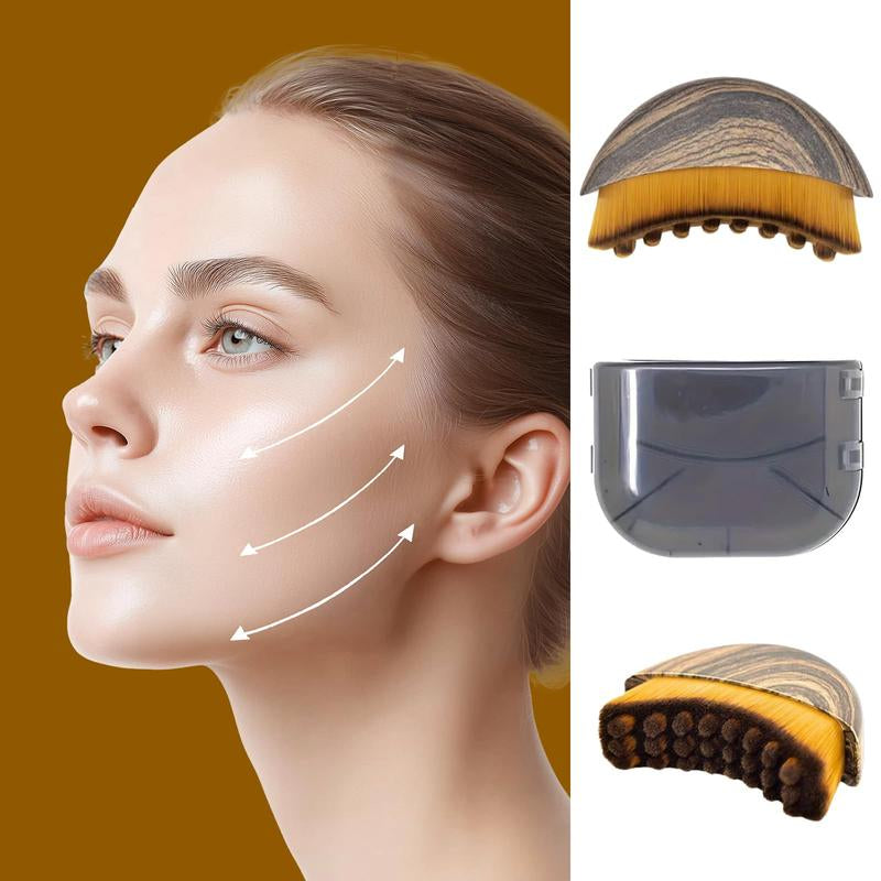 New Ergonomically Design Lymphatic Contour Face Brush, Dry Brushing Face Brush, Lymphatic Drainage Massager for Face, Chin & Jawline Sculpting