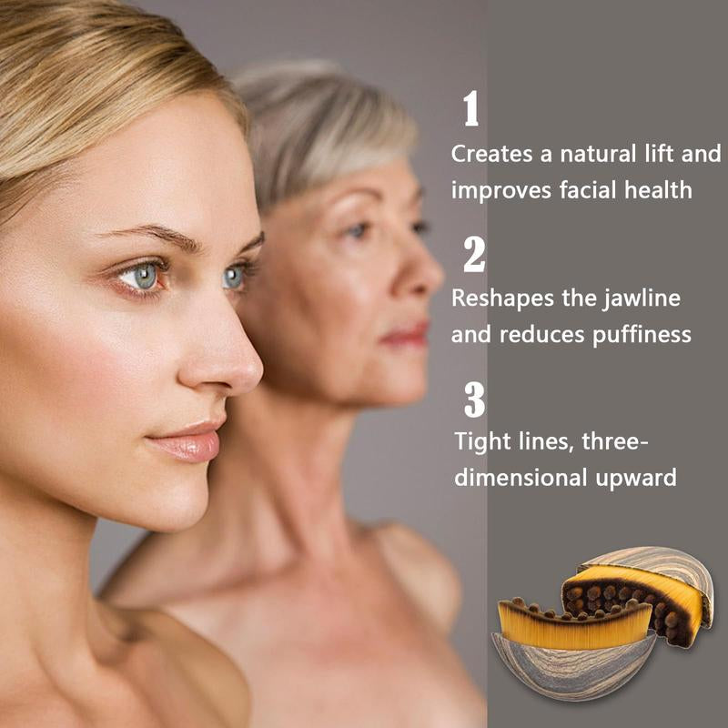 New Ergonomically Design Lymphatic Contour Face Brush, Dry Brushing Face Brush, Lymphatic Drainage Massager for Face, Chin & Jawline Sculpting