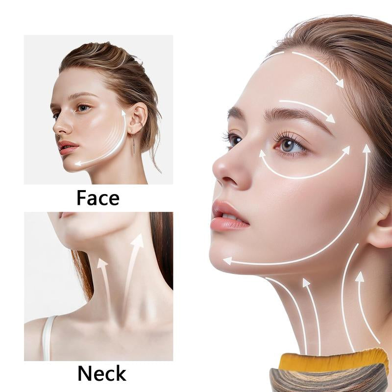 New Ergonomically Design Lymphatic Contour Face Brush, Dry Brushing Face Brush, Lymphatic Drainage Massager for Face, Chin & Jawline Sculpting