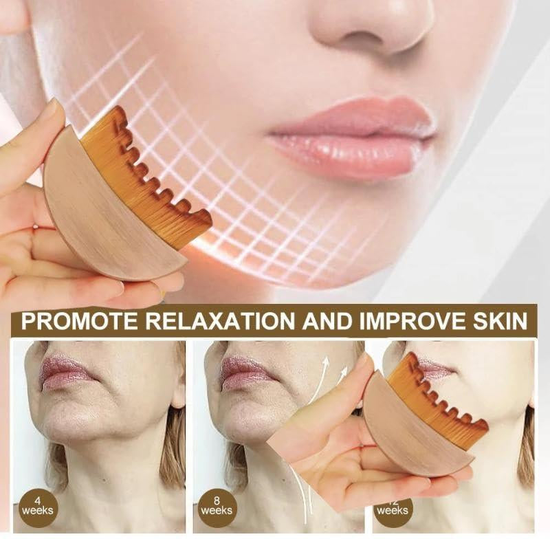 New Ergonomically Design Lymphatic Contour Face Brush, Dry Brushing Face Brush, Lymphatic Drainage Massager for Face, Chin & Jawline Sculpting