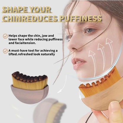 New Ergonomically Design Lymphatic Contour Face Brush, Dry Brushing Face Brush, Lymphatic Drainage Massager for Face, Chin & Jawline Sculpting