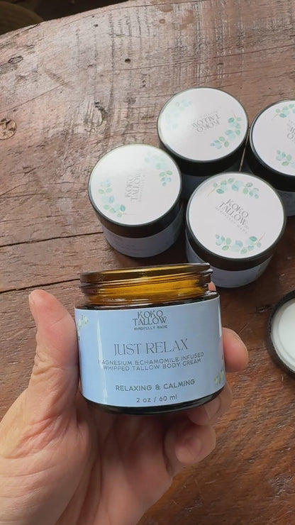 "Just Relax" Magnesium infused Tallow cream